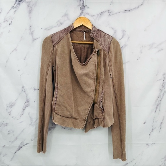 Free People Shrunken Moto Jacket - Picture 3 of 7